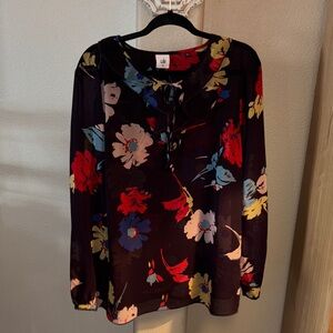 CAbi Multicolor Floral Blouse XL
